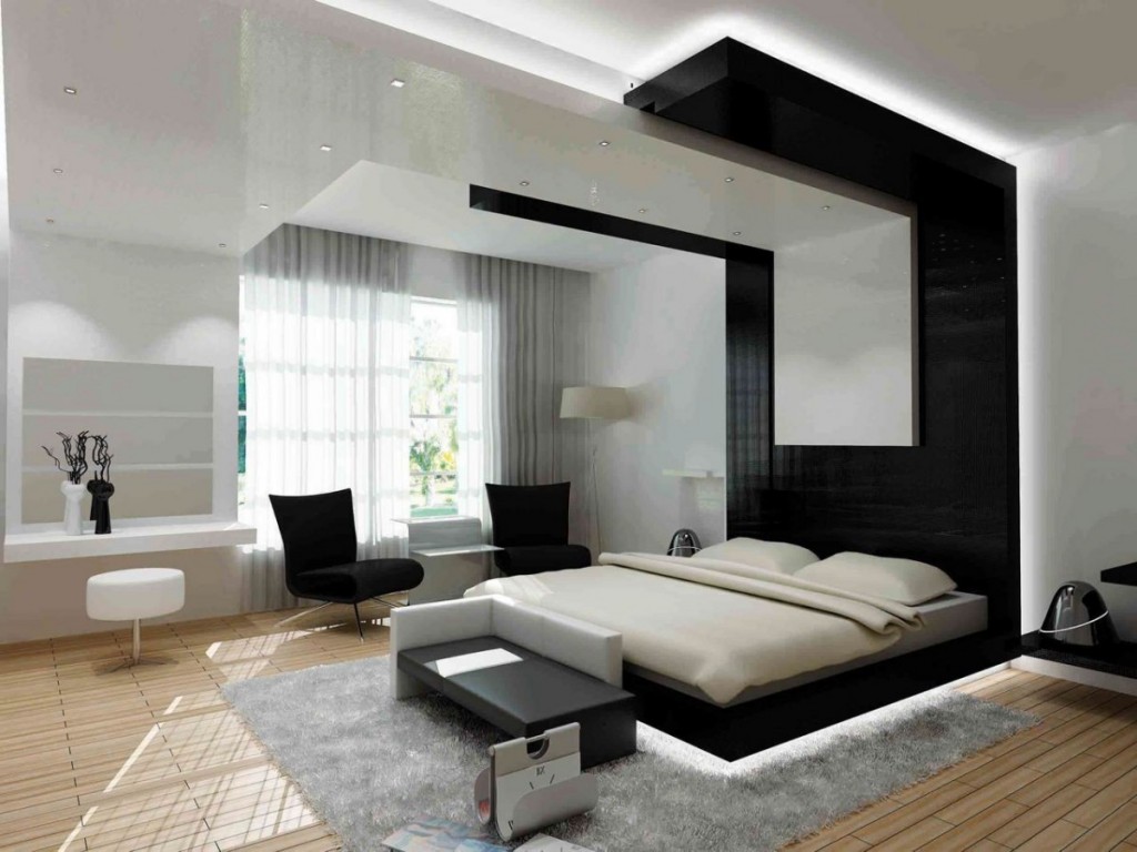 Turning Your Bedroom into a Haven with a modern black and white color scheme.