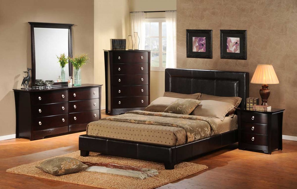 A Haven for Your Bedroom with a Bed, Dresser, and Mirror.
