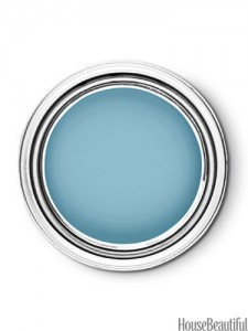 A blue paint pot on a white background for wall painting.