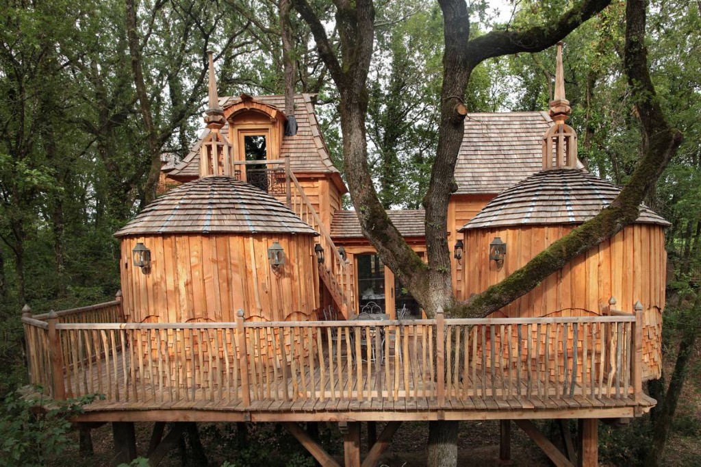 Treehouse with turrets.