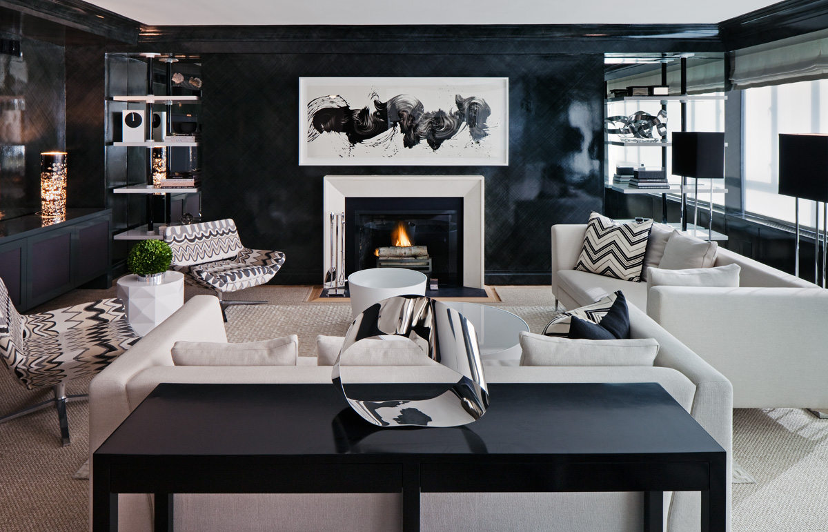 Living room - decorating with black