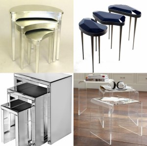 Top row, left Bellacor, right Simone Coste Orion Nesting Tables. Bottom row, right PBteen 