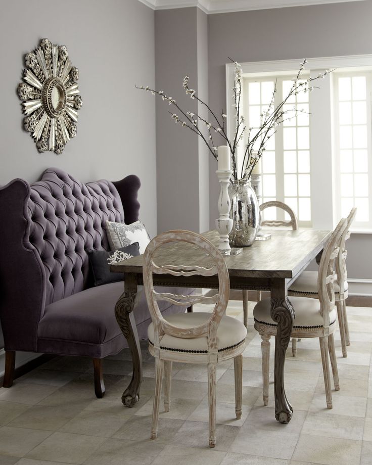 A dining room with banquette seating.