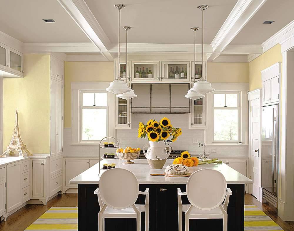 желтые стены на кухне фото