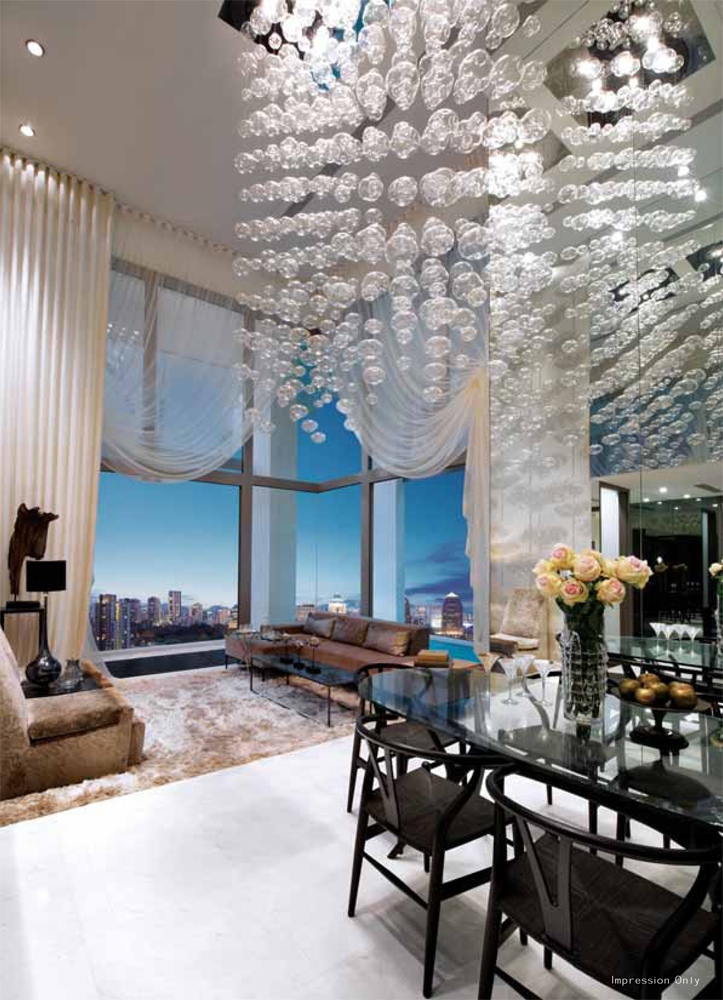 Keywords: Glass Chandelier, Modern Living Room