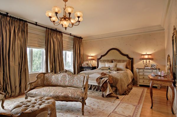 Creating a Romantic Bedroom with an ornate bed and a chandelier.