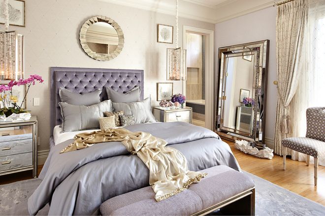 Creating a Romantic Bedroom with a bed, mirror, and dresser.