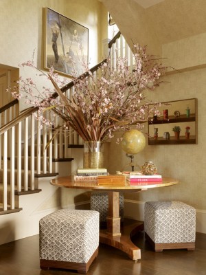 A floral table arrangement.