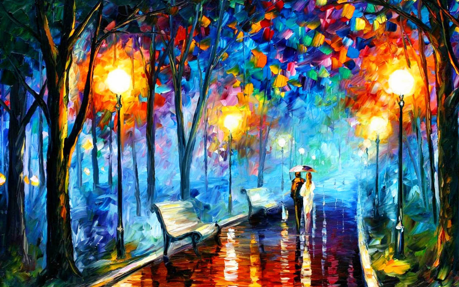 Use paintings to inspire your interiors with a park couple.