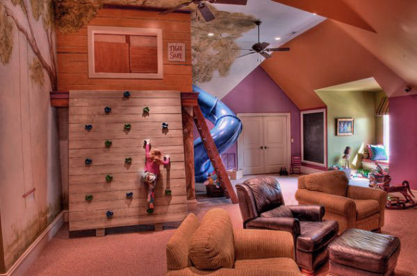 A children's room with unexpected features.