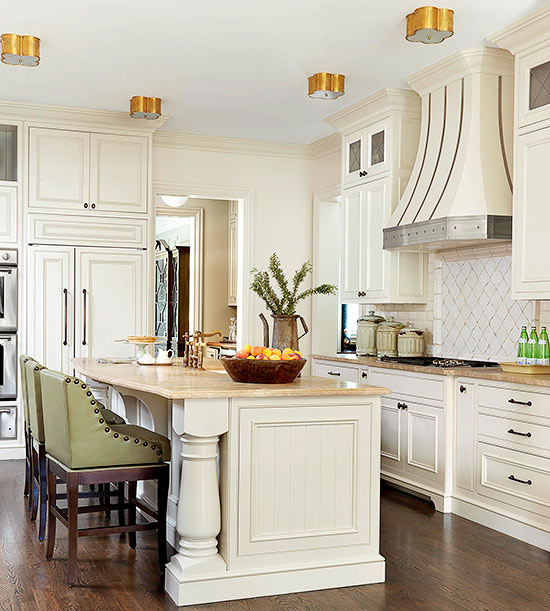 A white kitchen with cabinets.