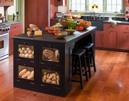A black kitchen island for your home.