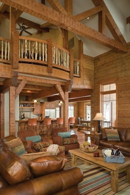 High ceilings in this log home (homeremodelingpints)