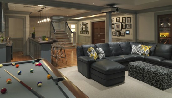 A basement game room provides space for everyone (Designer, Kate Coughlin)