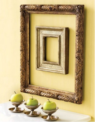 A framed frame makes a unique but simple wall display (yourhomeonlybetter)