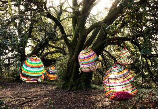 Colorful and cozy tree hammocks 