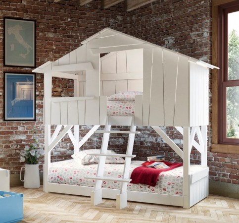 A tree house inspired bunk bed