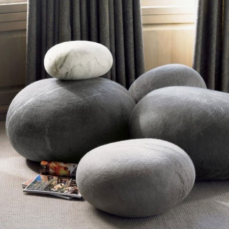 Stone pillows add great whimsy