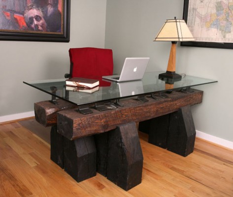 Beautiful wood highlights this modern desk