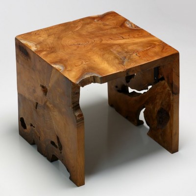 Natural wood table with great grain and texture