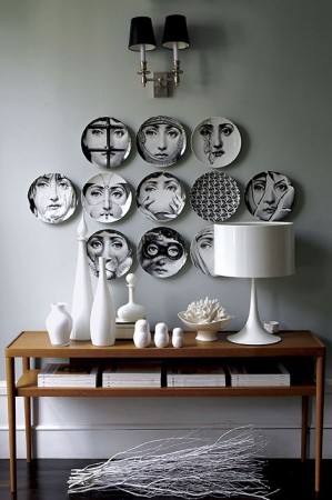 A collection of plates as a unique wall display