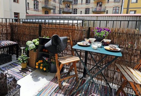 A chic apartment balcony