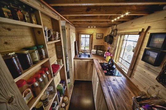 Tiny house living with a kitchen.