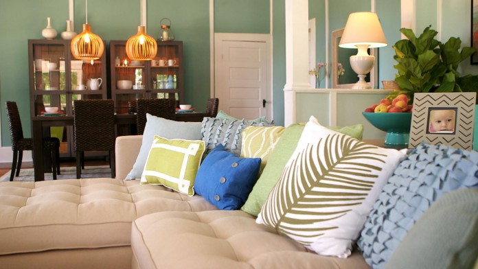 Pillows add style and comfort to a sofa