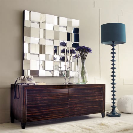 A statement mirror adds depth and interest 