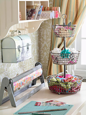 Regular household objects offer crafting storage solutions