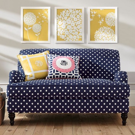 Go bold with a polka dot sofa