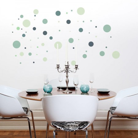 Polka dot wall adhesives add a touch of character 