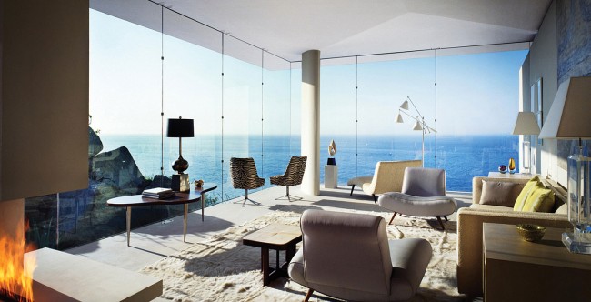 The view is the focal point for this modern space