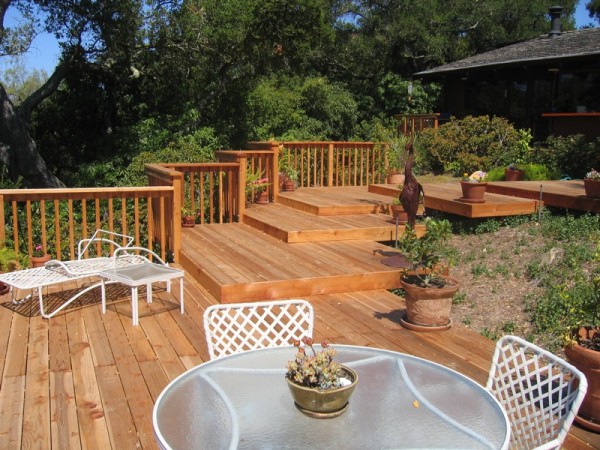 Multi-tiered decking adds character to this deck 