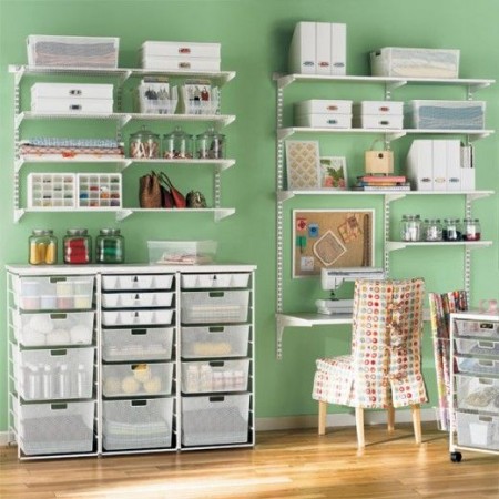 Shelving is a versatile solution to craft storage 