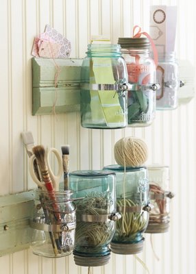 Glass jars are indispensable for craft storage