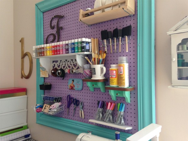 Pegboards are a perfect supply storage option 