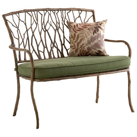 Nature-inspired wrought iron bench