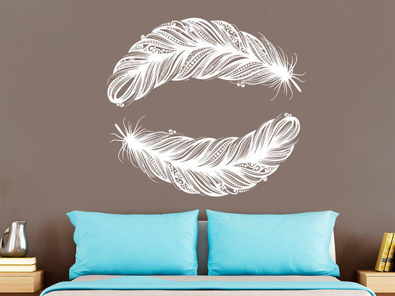 Feather wall decals stand out