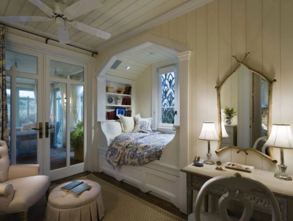 Splendid bedroom design with bed and chair.