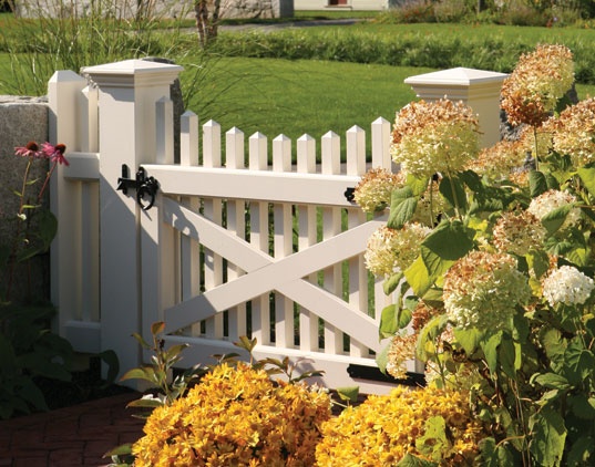 Classic white garden gate