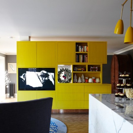 This bold room divider separates area and brings fun and storage (housetohome.co.uk)