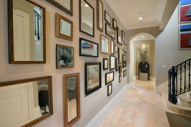 Mirrors greatly enhance a hallway