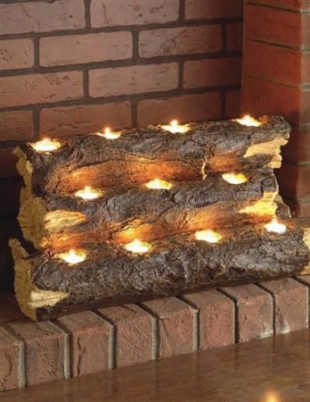 These log candle holders maintain a traditional style with a modern twist (pinterest.com)