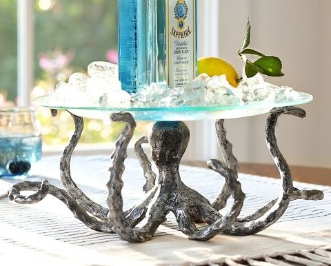 Unique octopus tray accents the ocean-inspired home