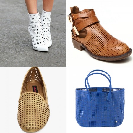 Perforated leather shoes in a trendy design.