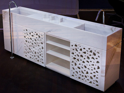 Sink cabinet with perforated design 