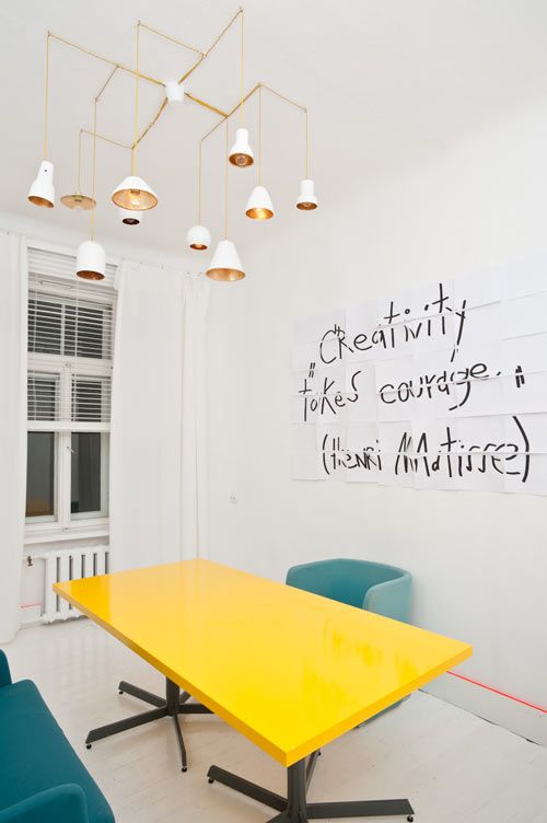 Beauty comes in yellow- Office designed by Anna Butele (design-milk.com)