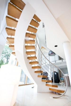 A modern circular staircase