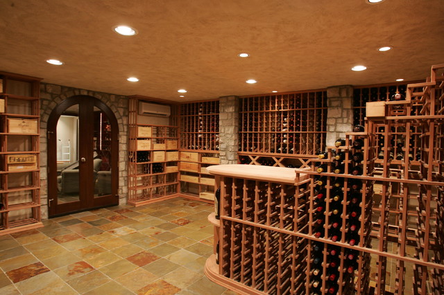 A spacious wine cellar